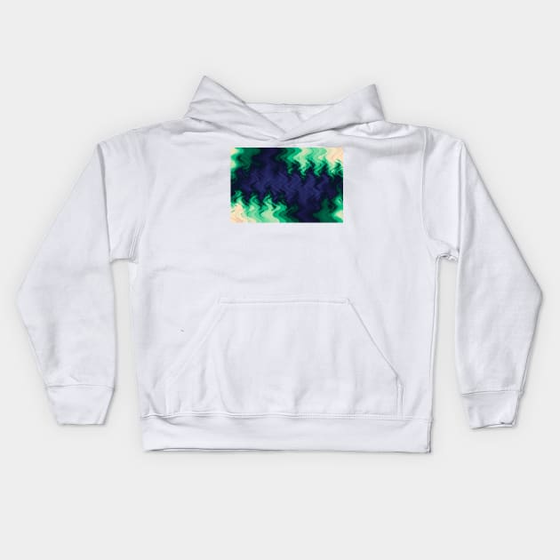 The abyss, blue and green abstract deep underwater print Kids Hoodie by KINKDesign